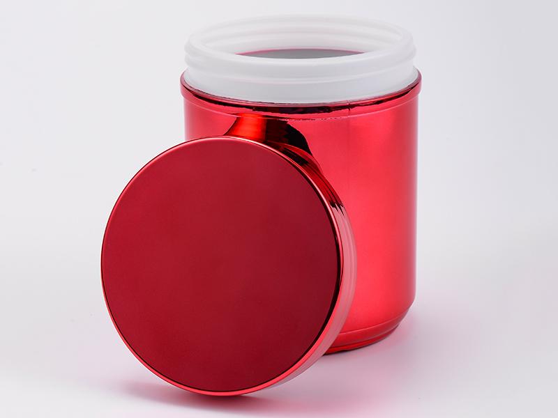 Emballage chromé de couleur rouge avec couvercle
