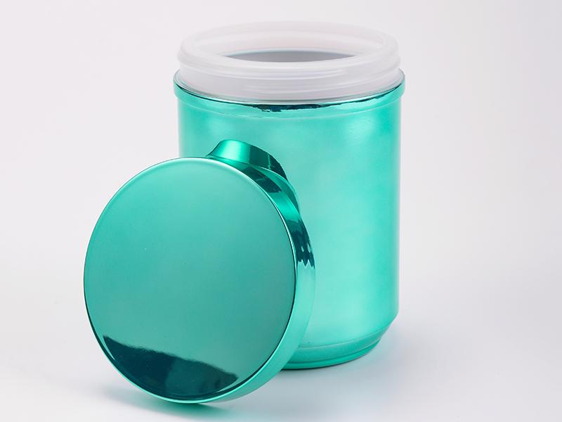 Emballage chromé de couleur verte avec couvercle