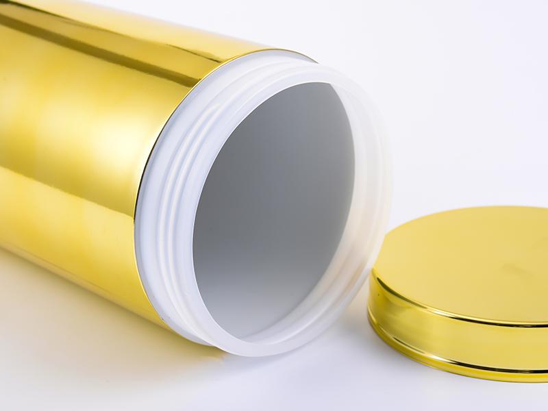 Emballage chromé de couleur or avec couvercle