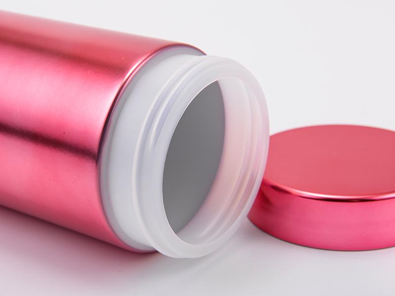 Emballage chromé de couleur rose avec couvercle